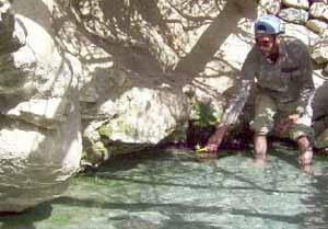 photo by Daud Saba - The Obe Shefa (healing) hot spring, Obe Township, 120 km to the east of Herat city, with a surface temperature of 52ºC and a very hot ground in a granitic contact zone.